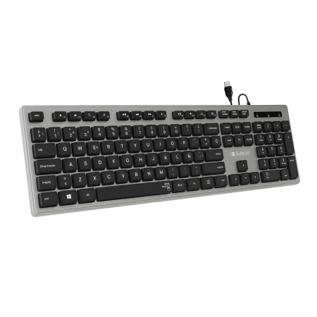 SUBBLIM Teclado Wired Ergo Keys Silent Flat HQ Grey