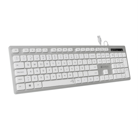 SUBBLIM Teclado Wired Ergo Keys Silent Flat HQ Silver