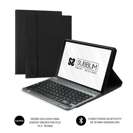 SUBBLIM funda de tablet con teclado bluetooth KeyTab Pro BT Lenovo Tab M10 FHD Plus 10,3 TB-X60