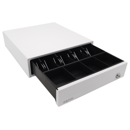 APPROX TPV Cajon Portamonedas Compacto Blanco 33x36 Apertura Manual Y Automatica