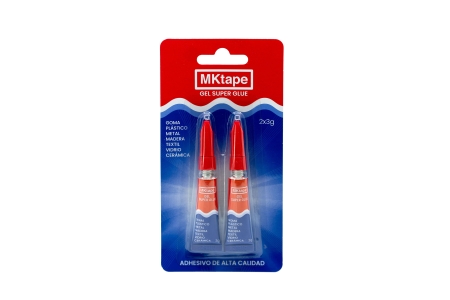 MKTAPE Blister 2 tubos Super Glue Gel 3gr