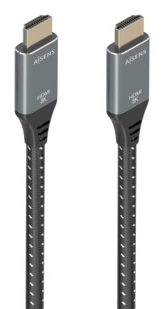 AISENS - CABLE HDMI V2.1 ULTRA ALTA VELOCIDAD / HEC 8K@60HZ 48GBPS, A/M-A/M, GRIS/NEGRO, 10M