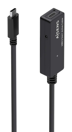 AISENS - CABLE USB 3.2 Gen1x1 PROLONGADOR CON AMPLIFICADOR, USB-C/M-USB-C/H, NEGRO, 10M