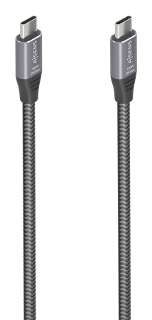 AISENS - CABLE USB 3.2 GEN2x2 ALUMINIO 20GBPS 8K@30HZ 5A 100W E-MARK, TIPO USB-C/M-USB-C/M, GRIS, 3.0M