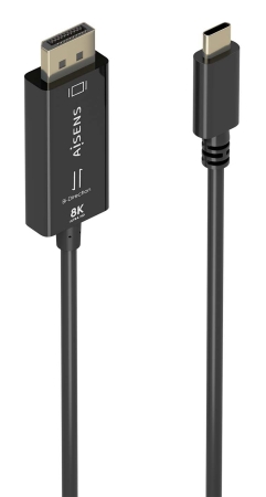 AISENS - CABLE CONVERSOR BIDIRECCIONAL USB-C A DISPLAYPORT 8K@60HZ, USB-C/M-DP/M, NEGRO, 1.8M