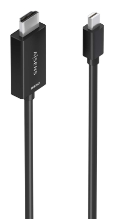 AISENS - CABLE CONVERSOR MINI DP A HDMI 4K@60HZ, MINI DP/M-HDMI/M, NEGRO, 1.5M