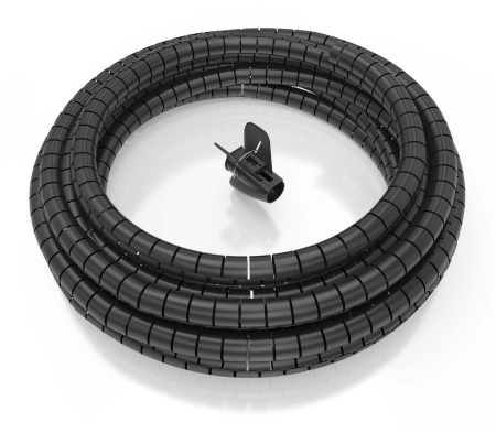 AISENS - ORGANIZADOR DE CABLE EN ESPIRAL 25MM, NEGRO, 10 M