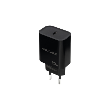 NANOCABLE CARGADOR USB-C PD 20W NEGRO