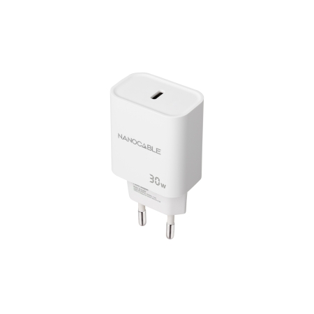 NANOCABLE CARGADOR USB-C PD 30W BLANCO