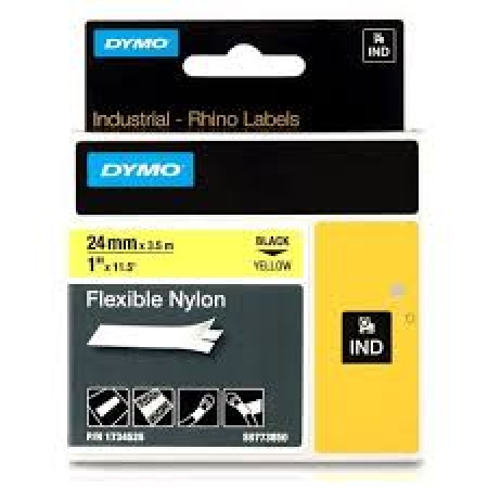 DYMO RHINO Cinta ID1-24 Negro/amarillo nylon