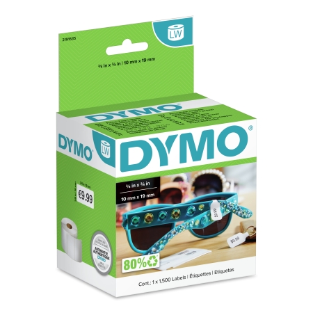 DYMO Etiqueta LW Etiquetas joyeria seccion adhesiva y no adhesiva 54x11 mm 1 rollo de etiquetas (1500)