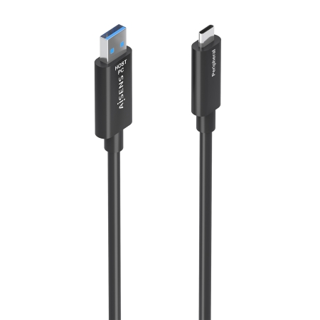 AISENS - CABLE USB3.2 GEN2x1 10GBPS AOC SOLO DATOS, USB-A/M-USB-C/M, NEGRO, 25M