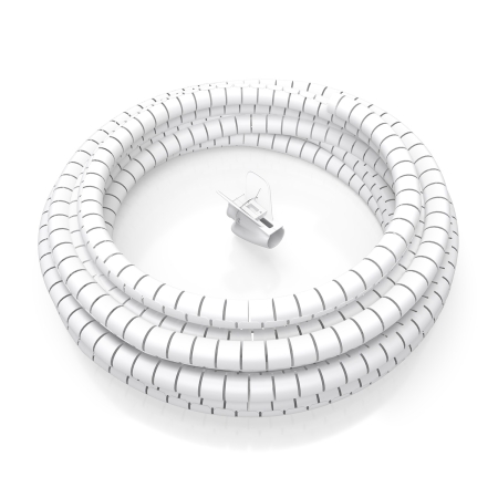 AISENS - ORGANIZADOR DE CABLE EN ESPIRAL 25MM, BLANCO, 2.0M