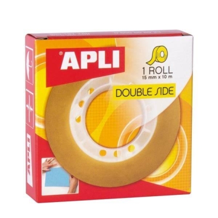 APLI R.cinta adhesiva doble cara 10mx15mm transparente