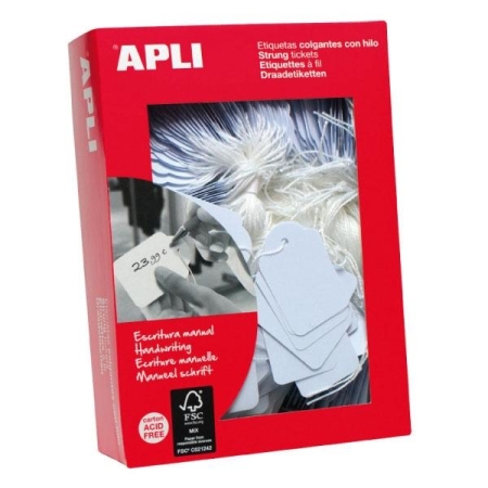 APLI Paq.1000 etiquetas colgantes 7x19mm
