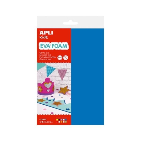 APLI B.10 LAMINAS GOMA EVA 2MM 20X30CM COLORES SURTIDOS