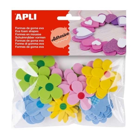 APLI B.40 FORMAS GOMA EVA ADHESIVAS FLORES