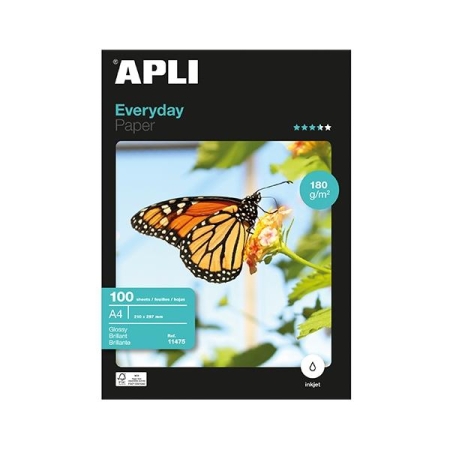 APLI Paq.100h papel fotografico Everyday 180g A4
