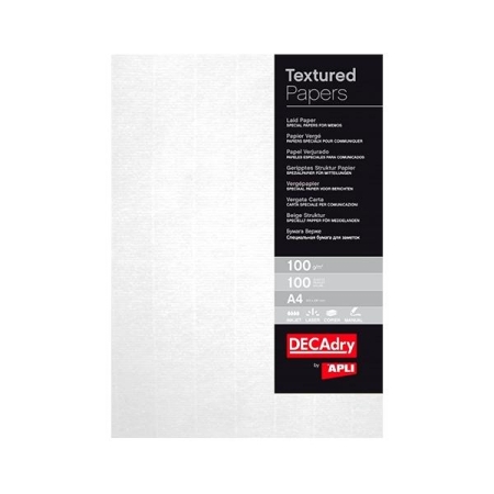 APLI Bl.100h papel verjurado 100g A4 blanco