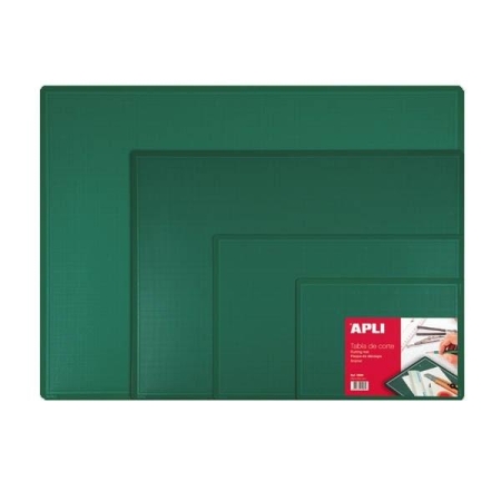 APLI Tabla de corte PVC 220x300x2mm A4 verde
