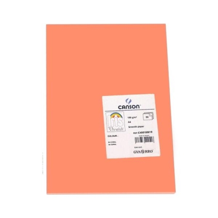 CANSON Pack de 50 Cartulina 185g A4 coral