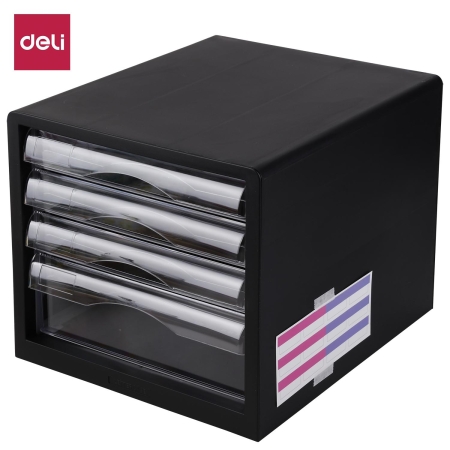 DELI modulo 4 cajones PP negro
