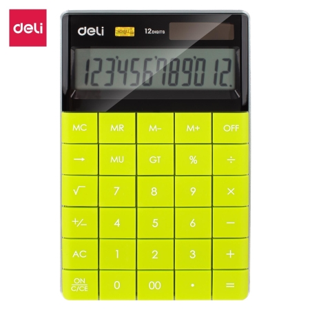 DELI Calculadora de sobremesa Deli E1589 12 digitos verde