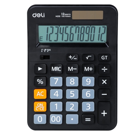 DELI Calculadora de sobremesa EM210 12 digitos negro