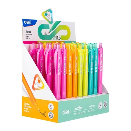 DELI Portaminas Scribe 0,5mm colores surtidos
