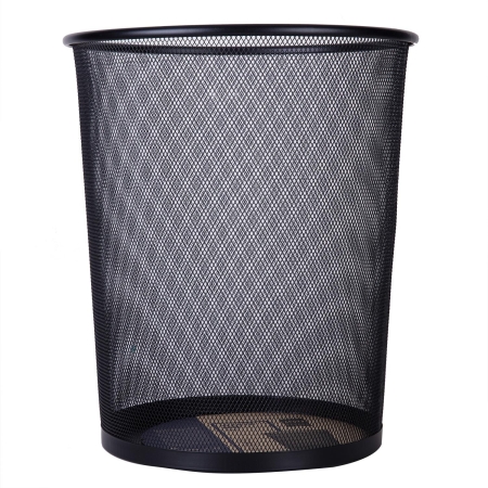 DELI Papelera grande metalica 295x240x347mm negro