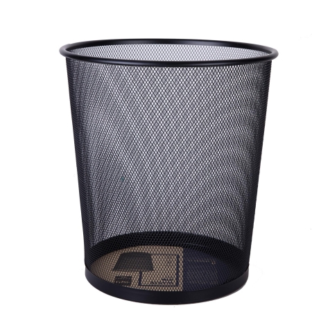 DELI Papelera mediana metalica 266x218x280mm negro