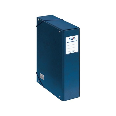 DOHE Caja de proyectos carton forrado lomo 90mm con etiqueta 245x350mm azul