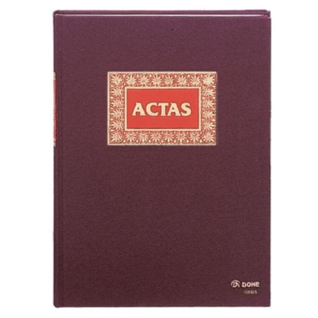 DOHE Libro actas forrado tela 100h numeradas folio