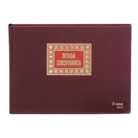 DOHE Libro entrada correspondencia forrado tela 100h folio apaisado