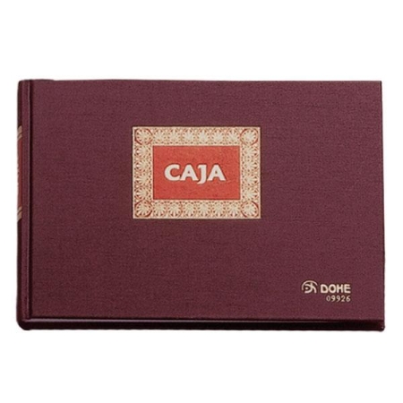 DOHE Libro de caja forrado tela 100h numeradas cuarto apaisado