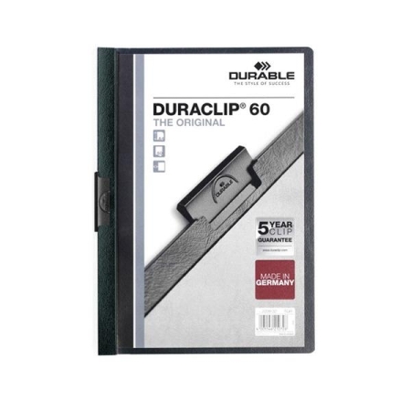 Durable Dosier con clip Duraclip - PVC - A4 - 60 hojas - Color verde