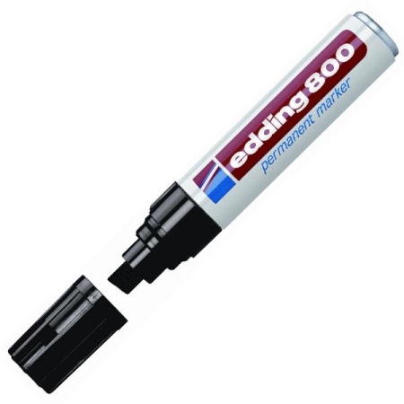 EDDING Marcador permanente 800 punta biselada trazo 4 -12mm negro