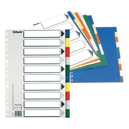 ESSELTE Separador PP 5h con indice carton folio
