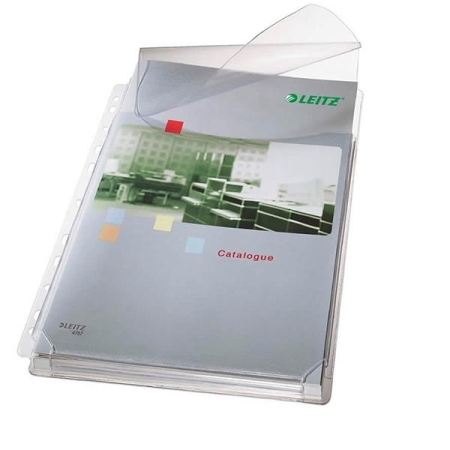 ESSELTE Paq.5 fundas portadocumentos fuelle y solapa PVC 11 taladros A4