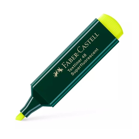 Faber-Castell Marcador fluorescente Texliner 48 - Punta biselada - Trazo 1 mm a 5 mm - Color amarillo