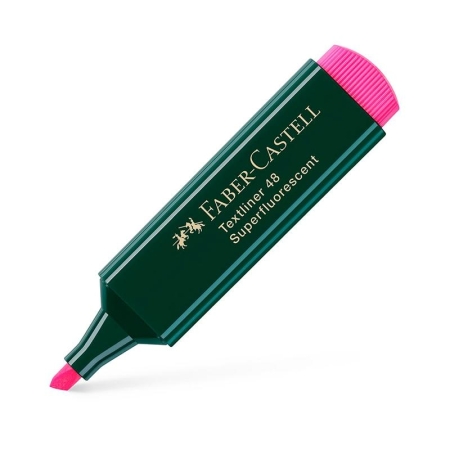 Faber-Castell Marcador fluorescente Texliner 48 - Punta biselada - Trazo 1 mm a 5 mm - Color rosa