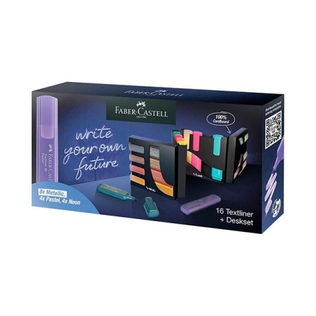 FABER-CASTELL Set 16 marcadores fluorescentes Textliner 46 colores surtidos