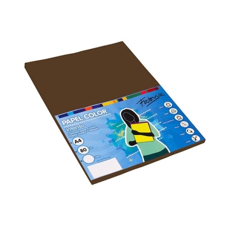FABRISA Paq.100h papel color 80g A4 marron