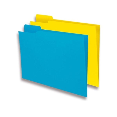GIO Pack de 50 Subcarpeta 250g pestaña izquierda folio amarillo caña