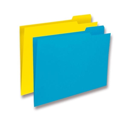 GIO Paq.50 subcarpetas 250g pestaña derecha folio amarillo caña