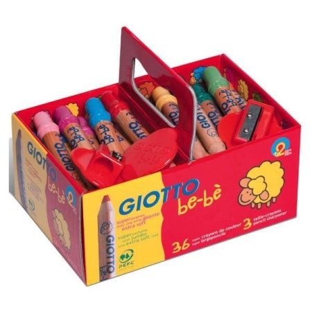 GIOTTO C.36 LAPICES BE-BE + 3 SACAPUNTAS COLORES SURTIDOS