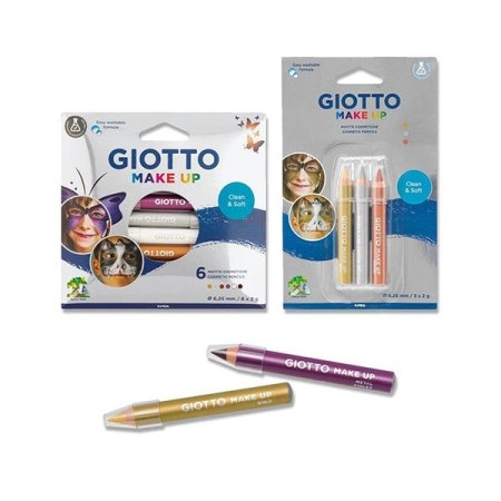 GIOTTO PAQ.6 LAPICES COSMETICOS MAKE UP COLORES METALICOS SURTIDOS