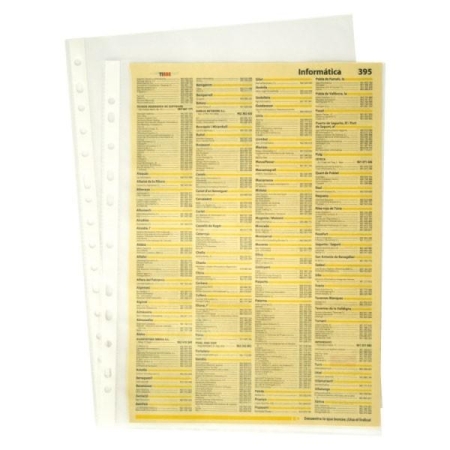 GRAFOPLAS C.100 fundas portadocumentos PP 11 taladros 50 micras A4 piel de naranja