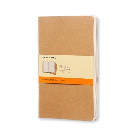 MOLESKINE Paq.3 libretas Cahier L rayas marron kraft
