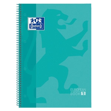 OXFORD CUADERNO MICROPERFORADO EUROPEANBOOK 1 TAPAS EXTRADURAS 80H 90G CUADRICULA 5X5 A4+ MENTA HELADA